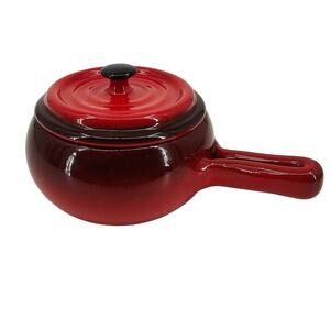 De Silva Teracotta Terre D'Umbria Red Covered Baking Dish Casserole with Handle